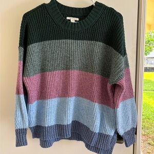 American Eagle color block striped knit sweater fall cozy loungewear